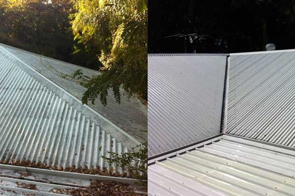 soft washing metal roof